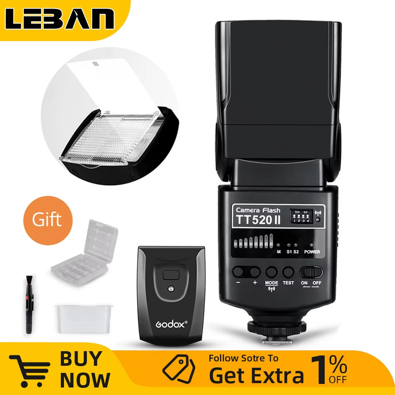 Godox TT520 II Flash TT520II with Build-in 433MHz Wireless Signal + Transmitter