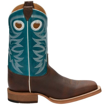 

Justin Boots Caddo Ковбойские мужские синие повседневные ботинки с квадратным носком BR742, Синий, Justin Boots Caddo Square Toe Cowboy