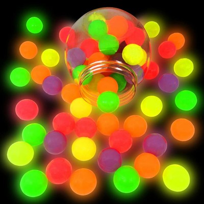 German Trendseller® 6 x Nachtleuchtende - Neon Flummi - Springbälle  Mitgebsel 