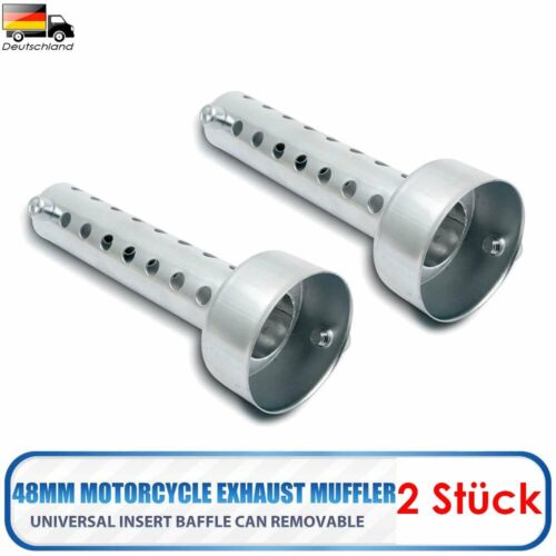 2x Motorrad Auspuff Einsatz Schalldämpfer Krümmer Baffle DB Killer Auspuff 48mm
