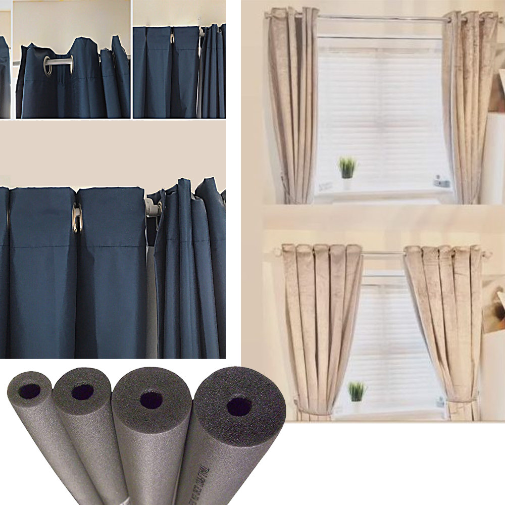 Foam Pipe Insulation to Pleat Curtains Curtain Rails Poles Rods Bars