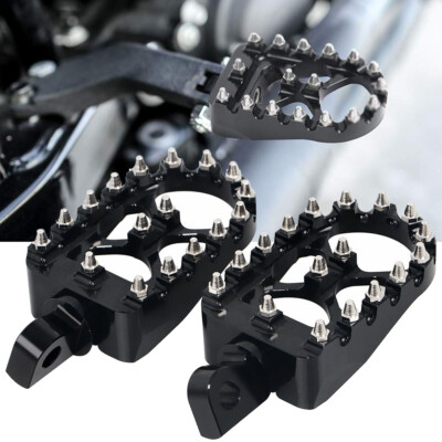 Wide Fat Foot Pegs Pedals For Harley  Dyna Sportster Bobber MX Style Black 883