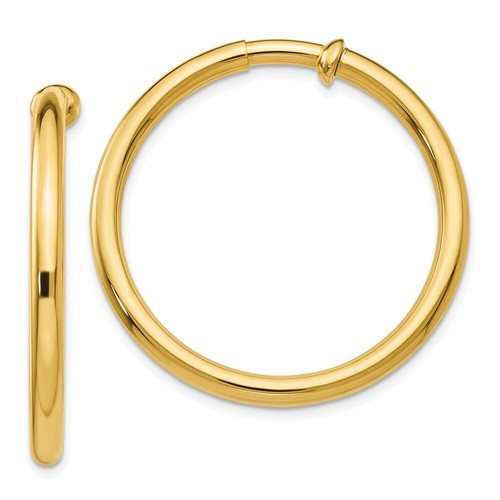 Pre-owned Non-pierced 14k  Hoop Earrings In Gold