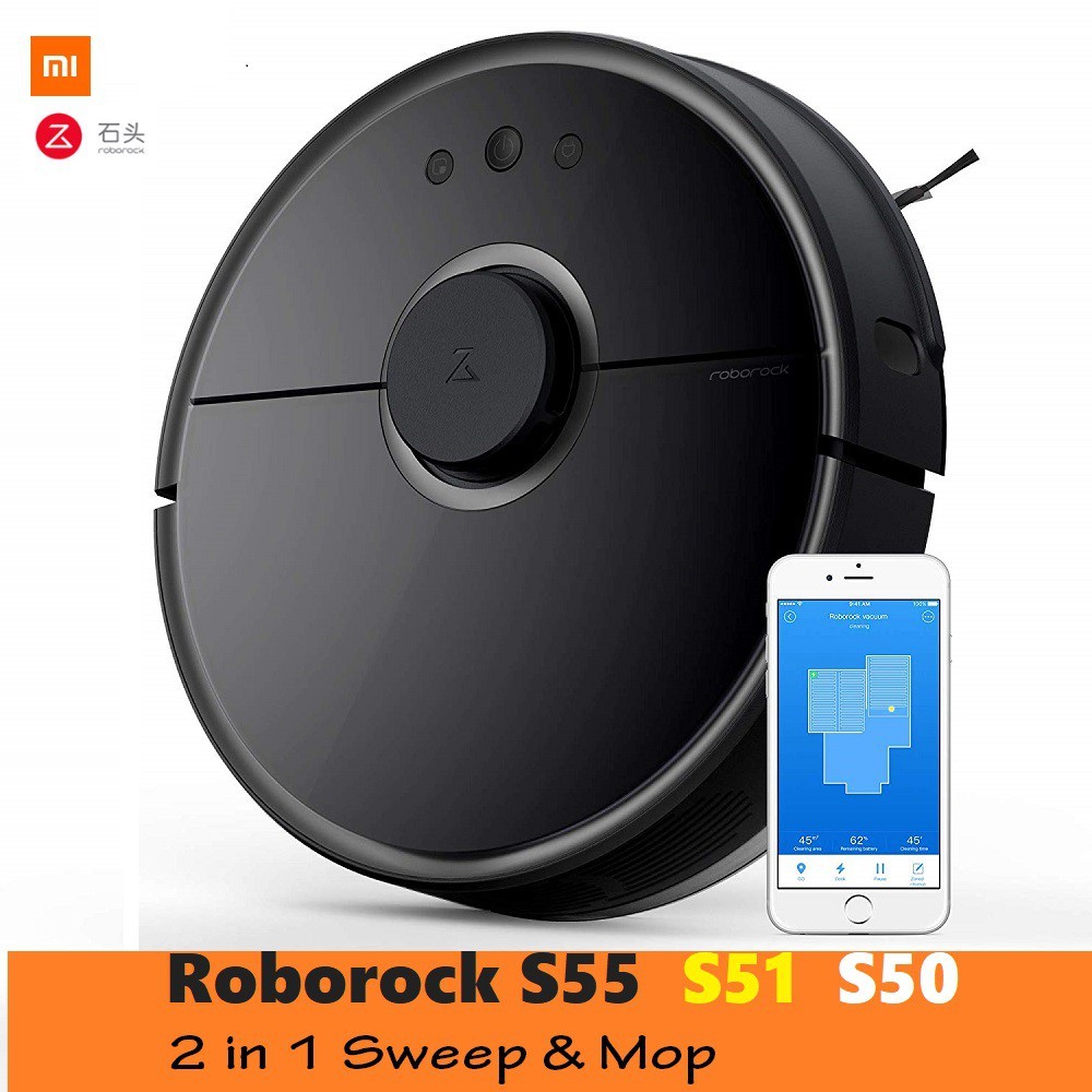 Xiaomi Aspirapolvere + FLOOR WASH Roborock S55 Vacuum Cleaner Smart Sensor NERO
