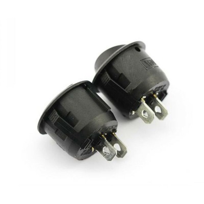 10x Round Rocker Switch Black ON/OFF I/O SPST Circular 12VDC 5A 10A/125V/250V AC