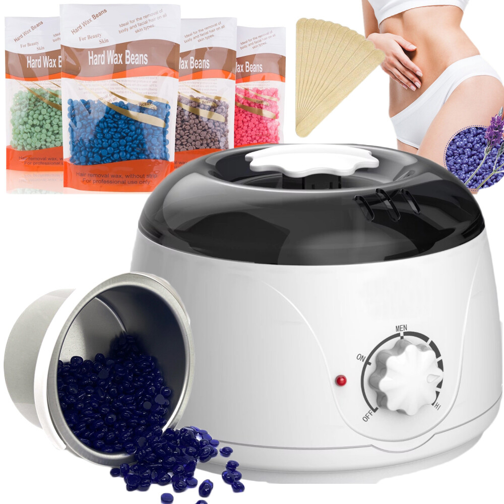 Professional Wax Warmer Heater Hair Removal Depilatory Waxing Kit Beans Sticks