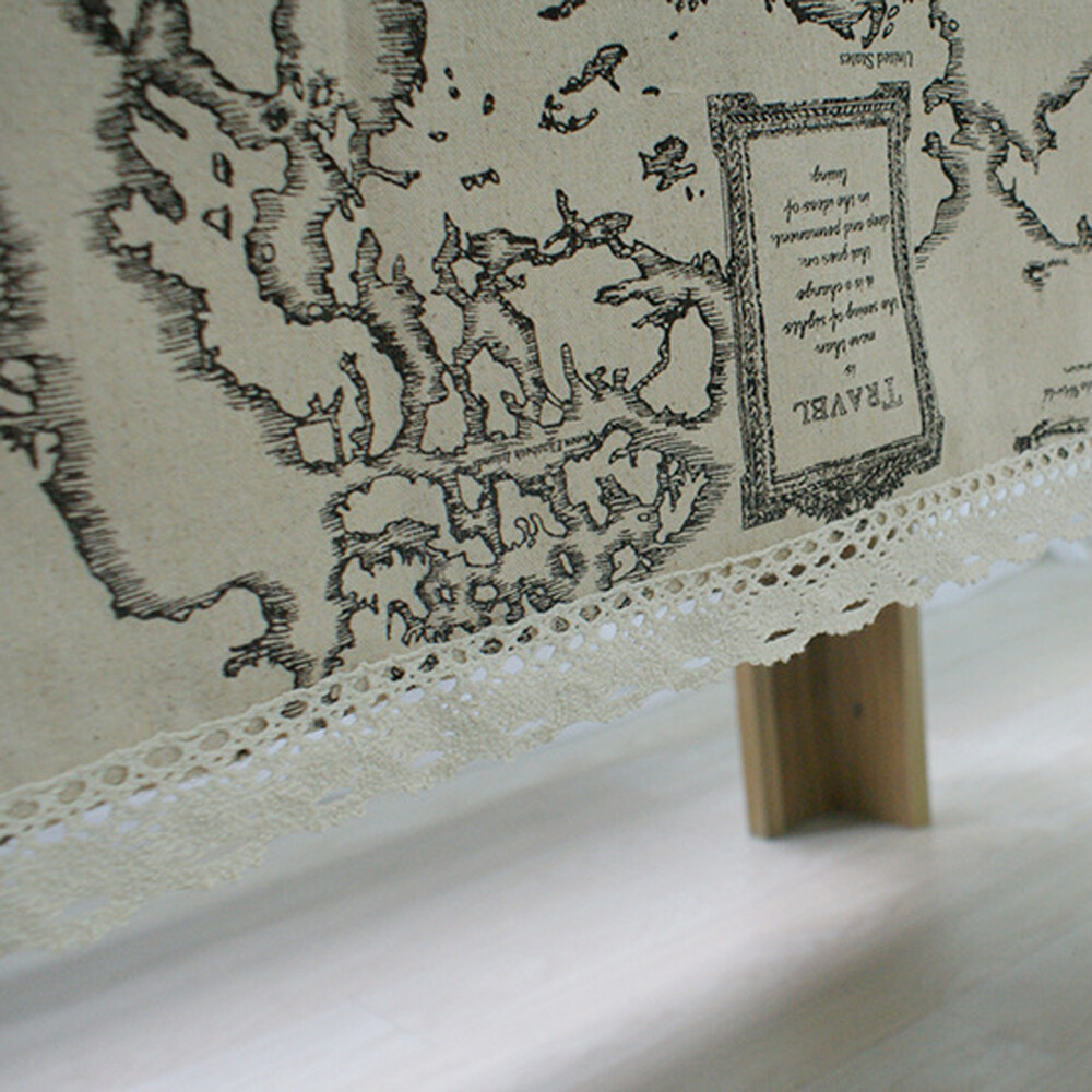 Map Printed  Tablecloth Rectangle Table Cloth Cover Home Table Decor