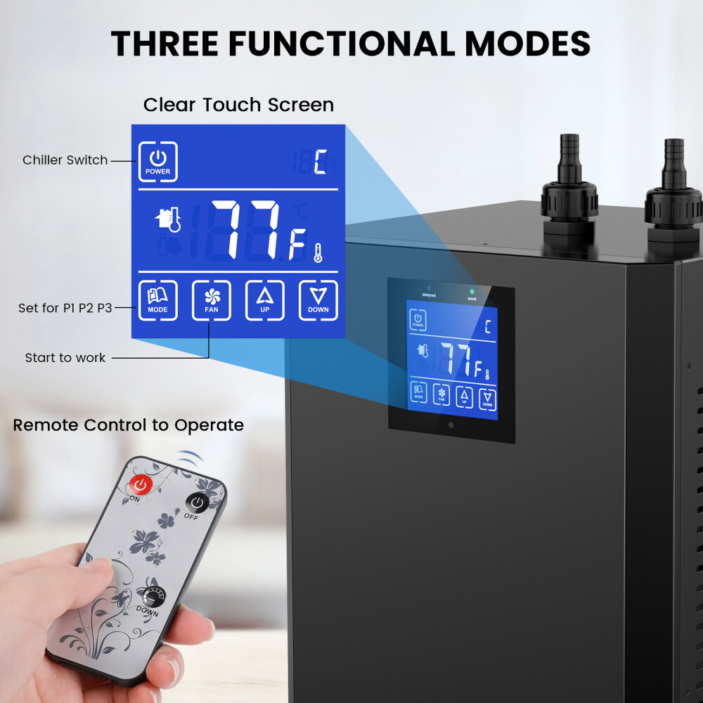 79 Gal 1/3 HP Aquarium Chiller Hydroponic 300L Water Chiller Fish Tank Cooler