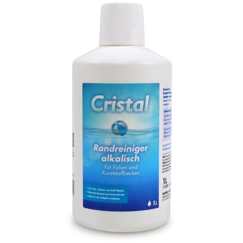 Cristal Randreiniger Alkalisch 1,0 L - Zur Poolreinigung Beckenreinigung Pool