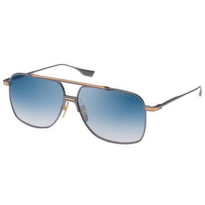 Dita ALKAMX DT DTS100 A-02 Black Rhodium/Yellow Gold Metal Sunglasses Blue