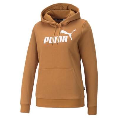 Puma Essentials Logo Pullover Hoodie Женская коричневая повседневная верхняя одежда 58678991