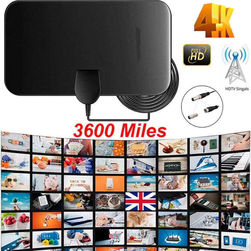 3600miles 4k 1080p Indoor Hd Digital Tv Antenna Aerial Signal Amplified Freeview