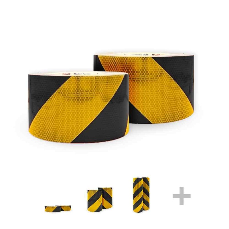 Orafol Industriewarnmarkierung 5831 Ra2 Reflektierend Schwarz/Gelb Selbstklebend