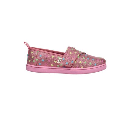 

TOMS Alpargata Блестящие слипоны для маленьких девочек, размер 6 М, повседневная обувь на плоской подошве 10016823T, Розовый, TOMS Alpargata Glitter Slip On Toddler