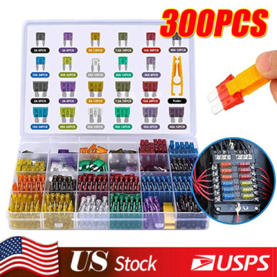 300/600pc Car Blade Fuse Assortment Assorted Kit Blade Set Auto Truck Automotive