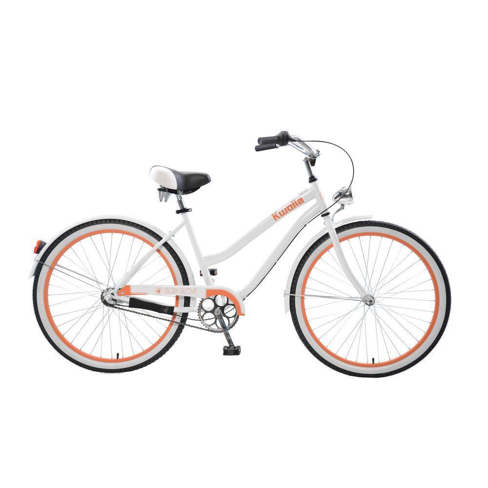 White Oversized TIG Welded Frame Kwolla Cruiser 26 in. Wheels Women's Bike