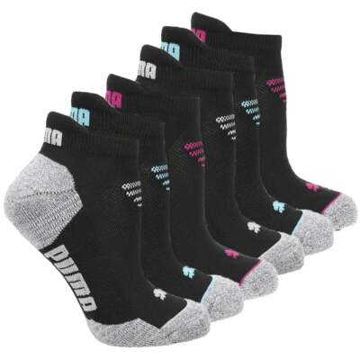 

Puma 6Pack Low Cut Socks Womens Size  Casual 858418-06, Черный