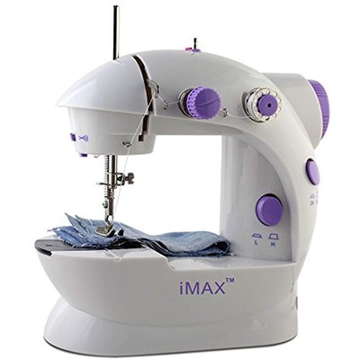 Nex Sewing Machines Double Speed Portable For Beginner, With Foot Pedal, 2 White