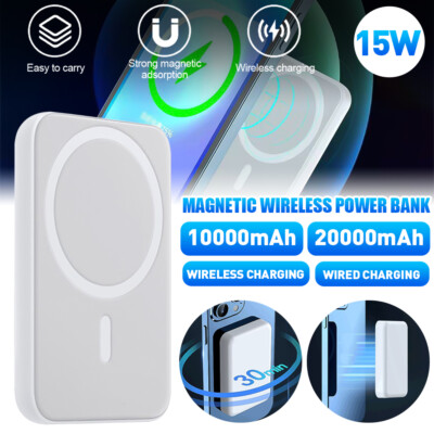 30000mAh Power Bank Magnetic Battery Pack Wireless Charger for iPhone 15/14/13