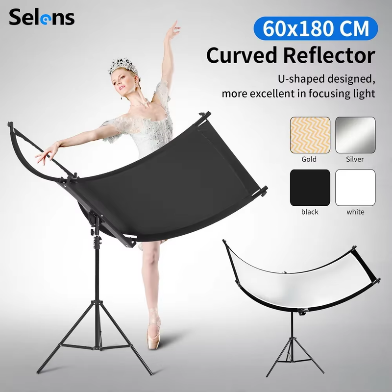 Selens 4 Colors Collapsible U-type Reflector Light Reflective Screen With Tripod