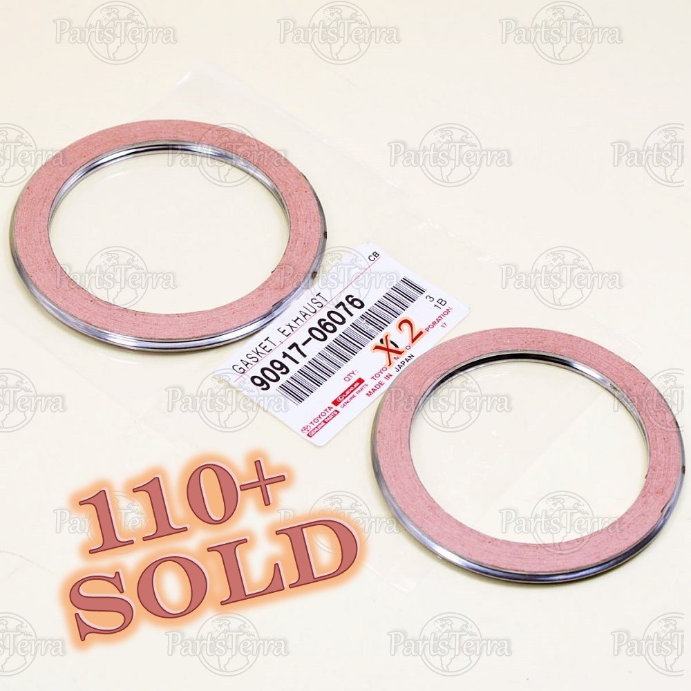 90917-06076  New  Genuine  OEM Toyota Lexus Exhaust Pipe Connector Gaskets - 2pc