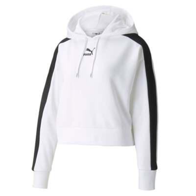 Puma 531621-02 Женская Iconic T7 Crop Hoodie Casual - Белый