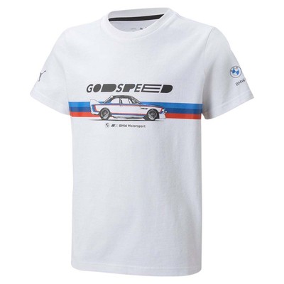 

Футболка Puma Bmw Mms Car Graphic для мальчиков, белые повседневные топы 533557-02, Белый, Puma Bmw Mms Car Graphic Tee