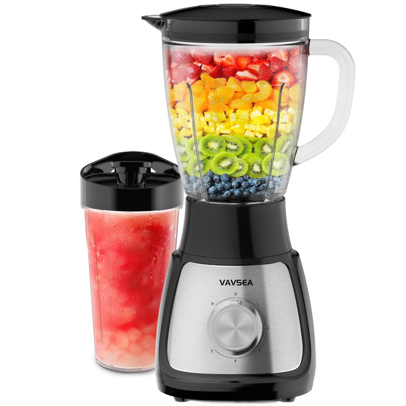 1000W Countertop Blender with 51Oz Glass Jar & 20Oz Travel Cup for Shake and Smo