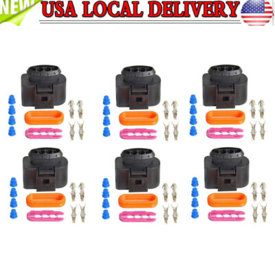 6set Ignition Coil Connector Repair Plug Kit Upgrade For Audi A4 A6 VW 1J0973724