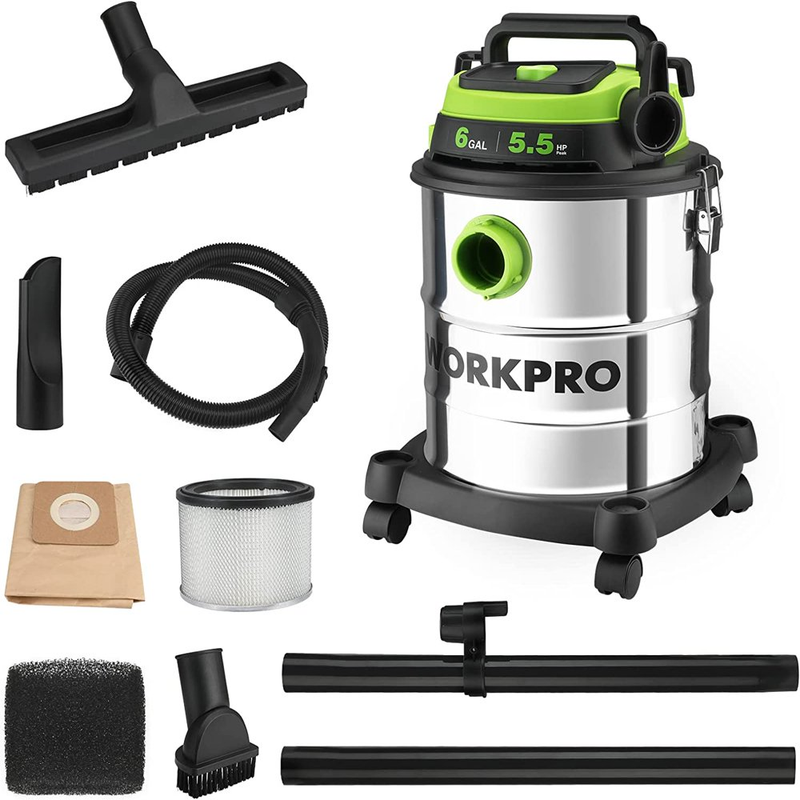 6 Gal. Wet/Dry Shop Vacuum Hose and Accessories for Home/Jobsite Dust Collection