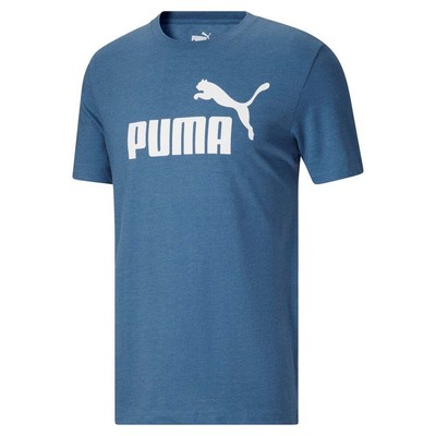 

Мужская синяя повседневная футболка с коротким рукавом Puma Essentials Heather Logo с круглым вырезом и коротким рукавом, Синий, Puma Essentials Heather Logo Crew Neck Short Sleeve T-Shirt