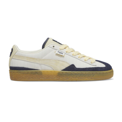 Puma Suede Black Fives Rens 100Th Lace Up  Mens White Sneakers Casual Shoes 3949