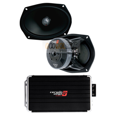 Motorcycle 250W 6''X9'' 2-way Coax-sub Speakers 1000W  2-channel class-D Amplifier