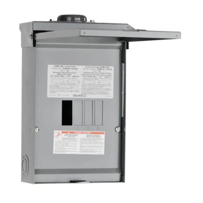 Outdoor Main Lug Load Center Homeline 125 Amp 4 Space 8 Circuit Panel Ground Bar
