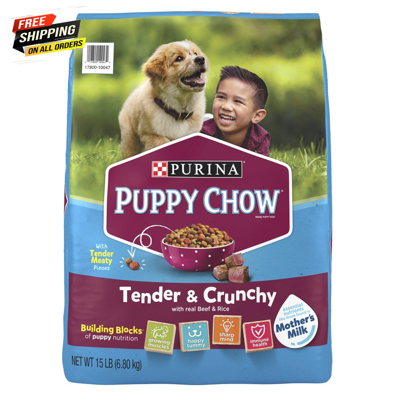 Purina Puppy Chow High Protein Dry Puppy Food, Tender & Crunchy With Real Beef🐶