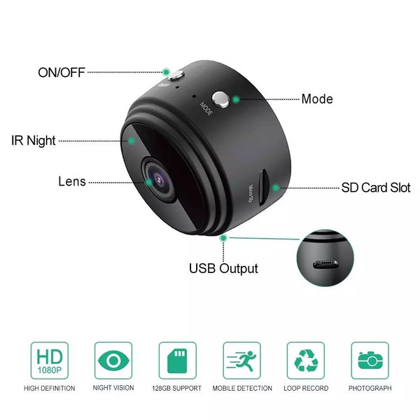 Mini Wireless Hidden Spy Camera Wifi IP Home Security HD 1080P Night Vision Cam - Image 10