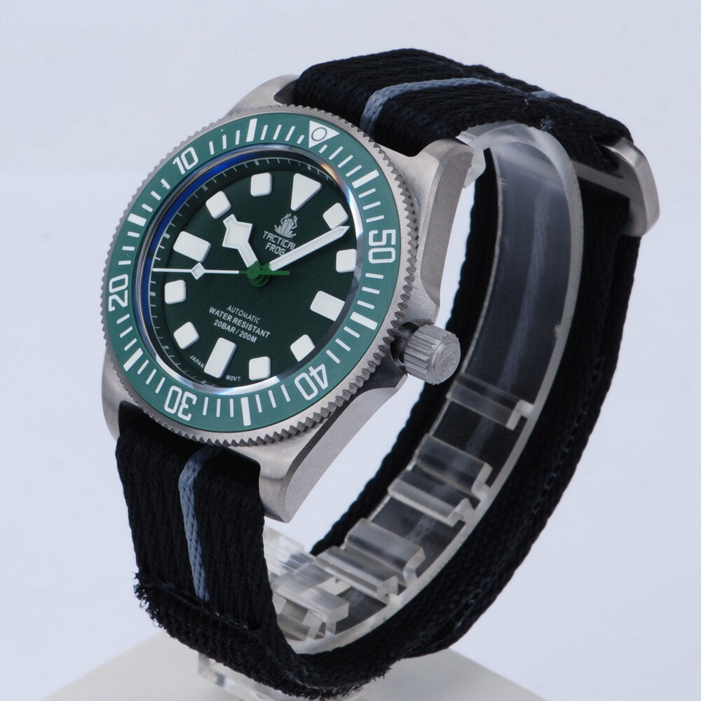 Pre-owned Tactical Frog Men Diver Watch Titanium Sport Automatic Wristwatch 20atm Military