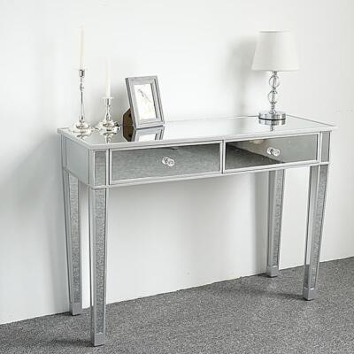 Mirrored Vanity Dressing Table 2 Drawers Makeup Bedroom Home Side Console Table