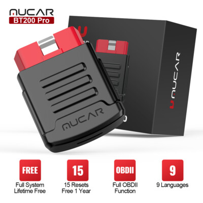  MUCAR BT200 Pro OBD2 Scanner Bluetooth Full System Car Code Reader 15 Resets