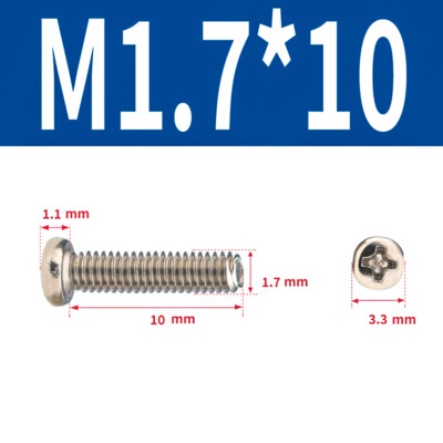 M1.2-M3.5 Phillips Cross Drive Pan Head Screws Machine Screws Drive Carbon Steel