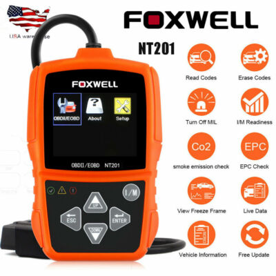 Foxwell NT201 OBD2 Scanner OBD Code Reader Car Engine Light Diagnostic Scan Tool
