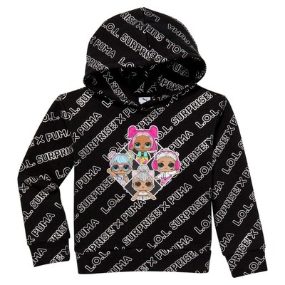 Puma X Fleece Pullover Hoodie Youth Girls Black Повседневная спортивная верхняя одежда 858477