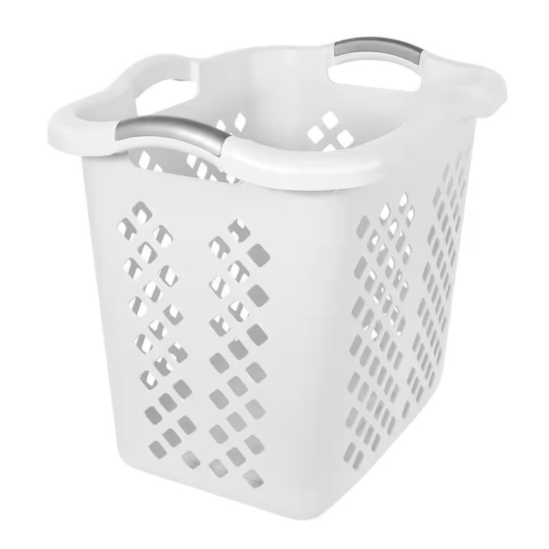 Home Logic White Lamper 2 Handles Laundry Bath Room Storage Organizer 2 Pack