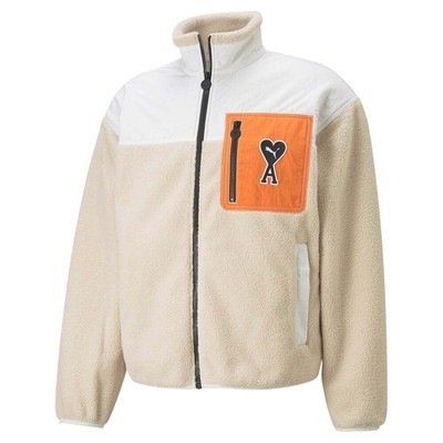 

Мужская бежевая повседневная спортивная верхняя одежда Puma Ami X Sherpa Full Zip Jacket 53599867, Бежевый, Puma Ami X Sherpa Full Zip Jacket