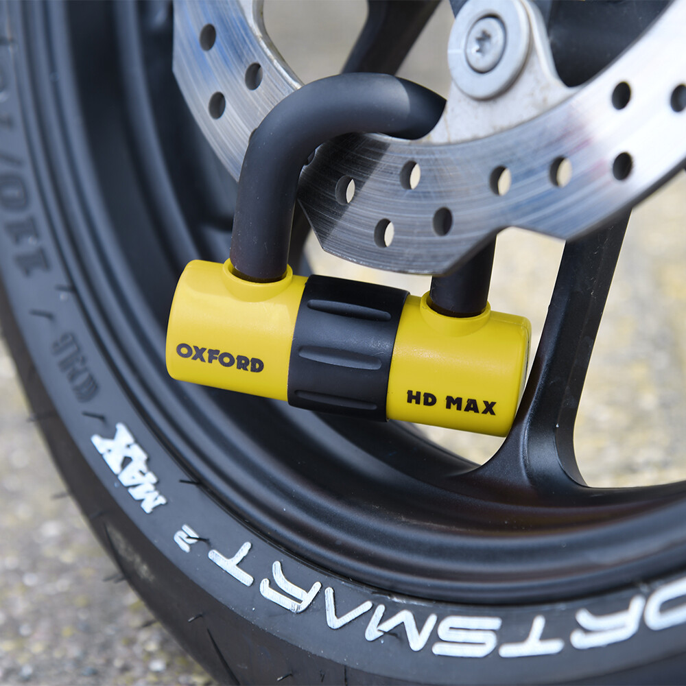 Oxford Motorcycle Security HD Max Brake Disc Lock Yellow Sold