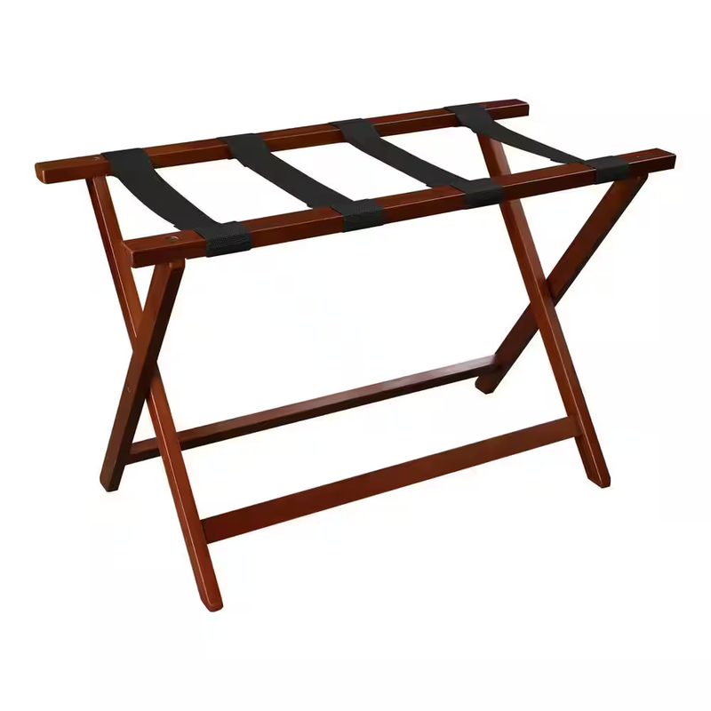 Folding Luggage Rack Extra Wide 30in Hotel Style Wood Suitcase Stand Foldable