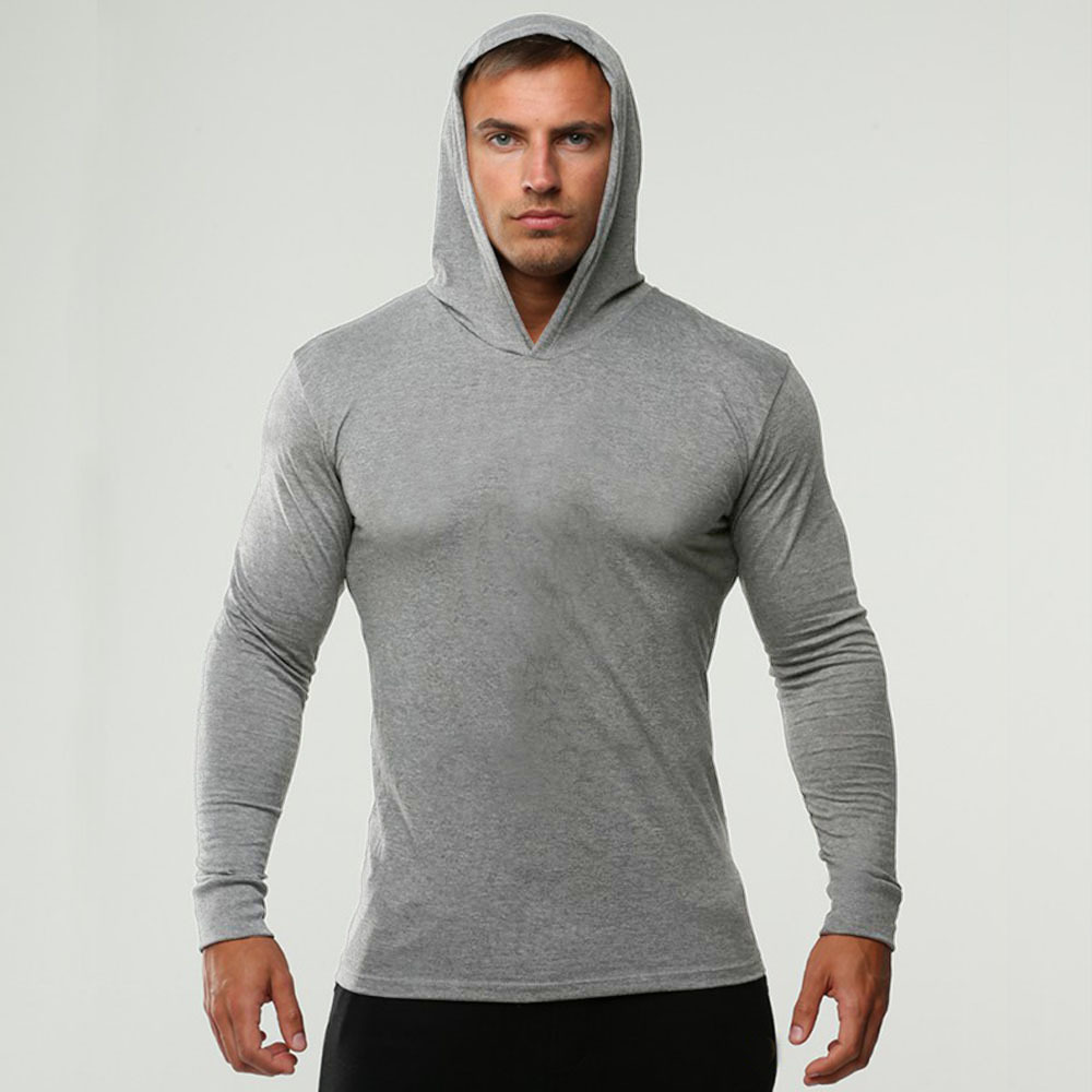 white muscle fit hoodie