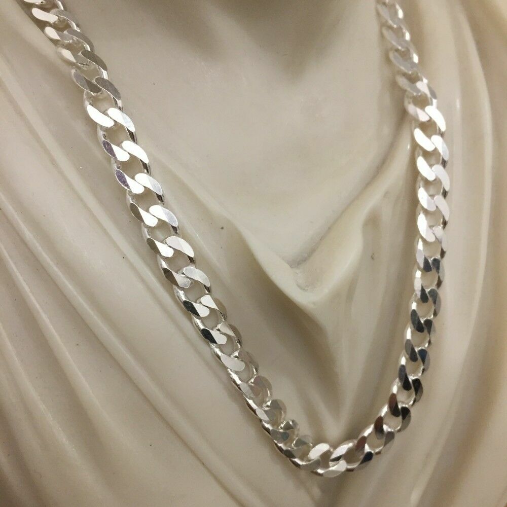 Pre-owned Handmade Mens Tight Curb Cuban Link Chain Necklace 925 Sterling Silver 6.5mm 58gr 28inch