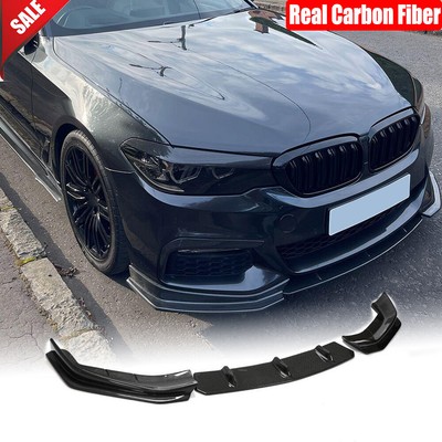 Real Carbon Fiber Front Bumper Lip For BMW 5 Series G30 G31 540i M-SPORT Pre LCI