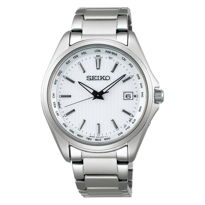 Seiko Selection SBTM287 Titanium Solar Atomic Radio Men Watch Silver NEW